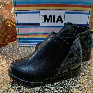 Black Glitter Kids Boots